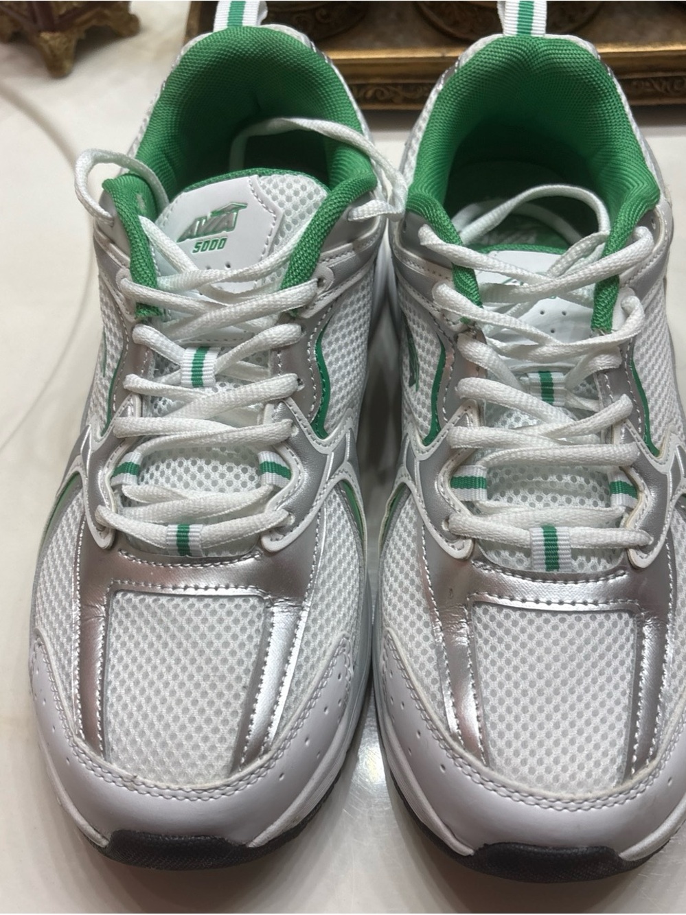 Avia White and Green Women's Sneakers